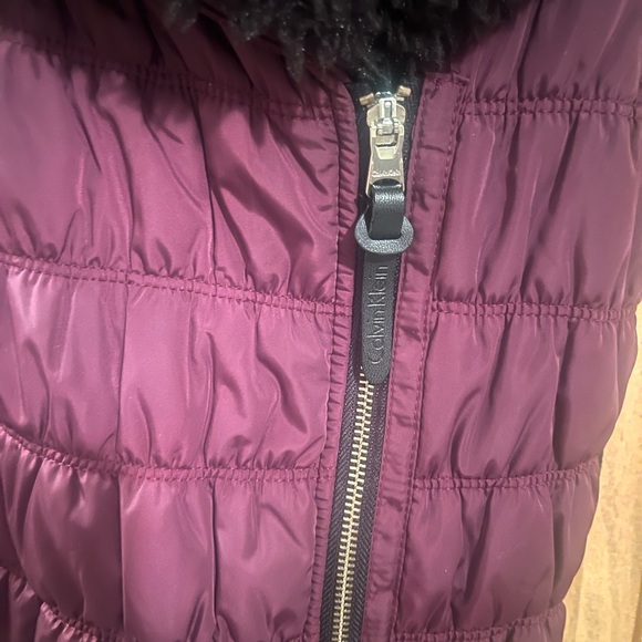 Calvin Klein Performance Purple Puffer Vest with Removable Collar - Picture 6 of 7